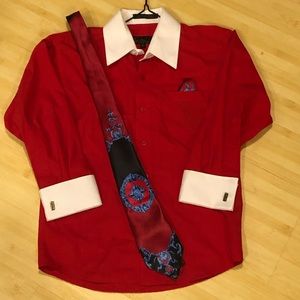 Kids Karl Kani  Shirt w/ Tie and Pocket Hanky